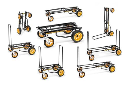 Rock-N-Roller R12RT (All Terrain) 8-in-1 Folding Multi-Cart/Hand Truck/Dolly/Platform Cart/34" to 52" Telescoping Frame/500 lbs. Load Capacity, Black - style: R12RT