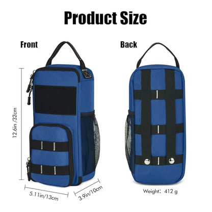 12.6" Heavy Duty Small Tool Bag Pouch for Men with Multiple Pockets,Blue - color: Blue