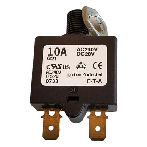 Circuit Breakers Single pole thermal reset circuit breaker in a miniature design intended for threadneck or snap-in mounting, dimensions: 32.0 x 27.0 x 13.6 mm. (1 piece)