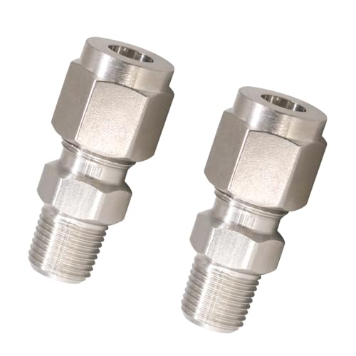 1/8 Compression Fitting, Stainless Steel 304 Tube Fittings,2 Pcs - size: NPT 1/8-1/4" O.D. 2 pcs