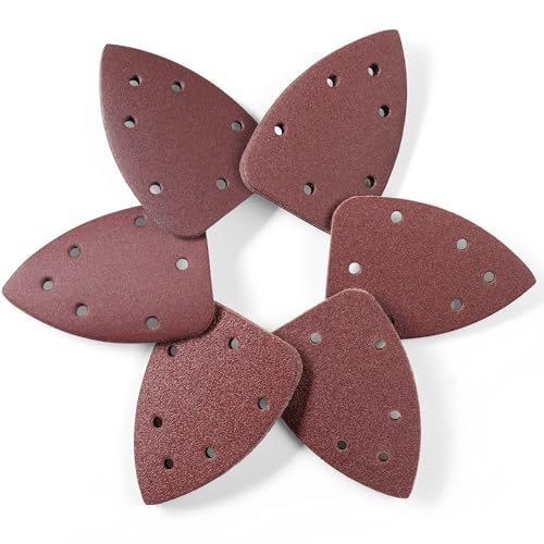 S SATC 36 PCS Mouse Sander Sandpaper 6 Holes Detail Sander Sandpaper Palm Sander Paper Hook and Loop Mouse Sanding Pads Assorted 60/80/100/120/180/240 Grit - style: 36PCS 6 Hole 60/80/100/120/180/240 Grit