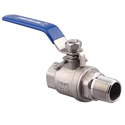 DERNORD Full Port Ball Valve 3/4 Inch - Male x Female Stainless Steel 304 Heavy Duty for Water, Oil, and Gas,1000WOG (3/4 Inch NPT) - size: 3/4 Inch NPT, style: Pack of 1