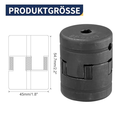uxcell 3/8" to 5/8" L075 Flexible 3-Piece L-Jaw Coupling Coupler Set & Buna-N NBR Rubber Spider for Log Splitter Hybrid Equipment - size: 3/8" to 5/8"