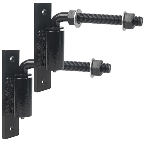 Industrial Heavy Duty Bolt on 3/4" J Bolt Gate Hinge for Large Heavy Driveway Gates Up to 1100 Pounds, No Welding Lubricated Ball Bearing Hinge 2 Packs