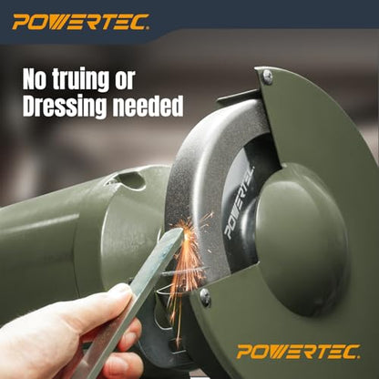 POWERTEC CBN Grinding Wheel 8 Inch 600 Grit, 1-1/4" Wide, 5/8" Arbor – 4-in-1 CBN Sharpening Wheel with 1/4" Radius Edge and Side Face for Bench Grinder (15706) - style: CBN, 8" x 1-1/4", 600 Grit, 5/8" Arbor