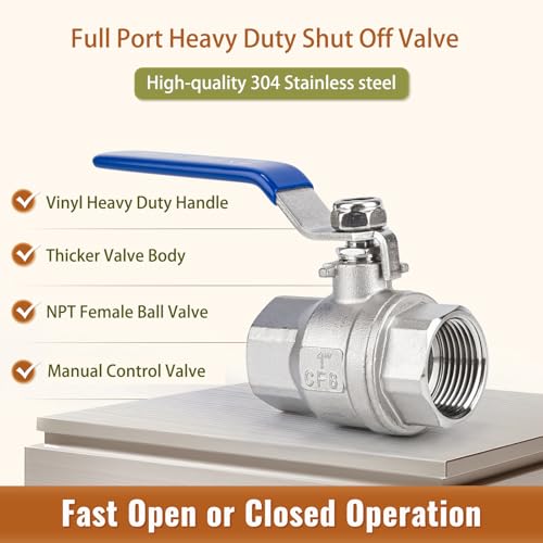1 inch Ball Valve 2 Pack Full Port Female NPT Thread Shut Off Valve - size: 1 Inch