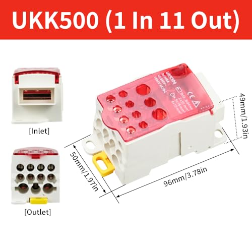 DIN Rail Distribution Box,690V 500A Positions Screw Terminal Block Junction Box Breaker Box Circuit Breaker Distribution Box for Various Power Distribution Needs (Blue, 500A) - color: Blue, size: 500A