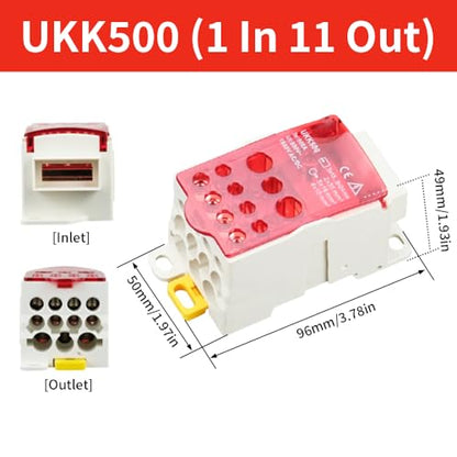 DIN Rail Distribution Box,690V 500A Positions Screw Terminal Block Junction Box Breaker Box Circuit Breaker Distribution Box for Various Power Distribution Needs (Blue, 500A) - color: Blue, size: 500A