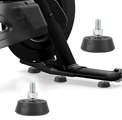 2 Pack Exercise Bike Leveling Feet Replacement Non Slip 3/8" Threaded Screw Stationary Bike Foot Levelers Pad Floor Protector for Exercise Bike Indoor Cycling Bike Workout Bike