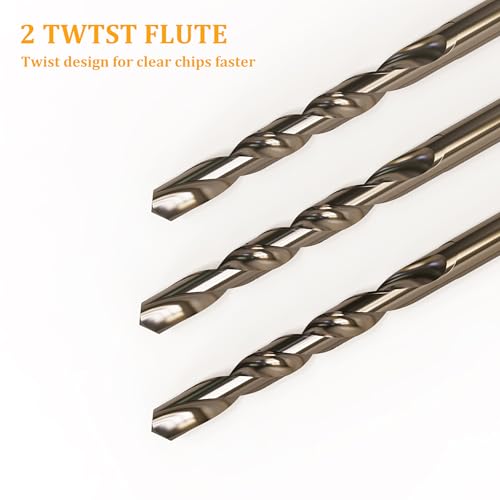 10 Pcs 5mm M35 Cobalt Drill Bits, Jobber bits for Steel & Metal - size: 5mm