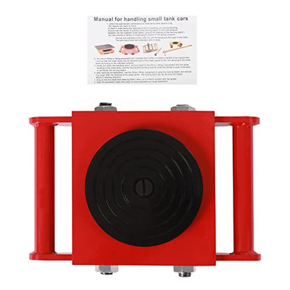 Machinery Mover, 6 Ton 360° Rotation Heavy Duty Dolly Skate Roller Trolley Cargo Moving Tool 4 Rollers with Handle