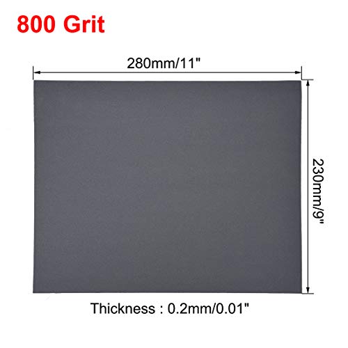 uxcell 800 Grits Sanding Sheets 9-inch x 11-inch Wet Dry Silicon Carbide Sandpaper for Wood Furniture Metal Polishing 3pcs - style: 800 Grit