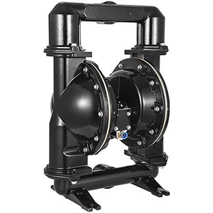 VEVOR Air-Operated Double Diaphragm Pump, 2 inch Inlet & Outlet, Aluminum Alloy Body, 158.4 GPM & Max 120PSI, Nitrile Diaphragm Transfer Pump for Petroleum, Diesel, Oil and Low Viscosity Fluids - size: 75 GPM