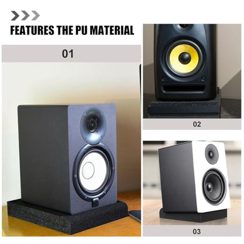 Speaker Pads Subwoofer Isolation Pad Black Pu 2pcs