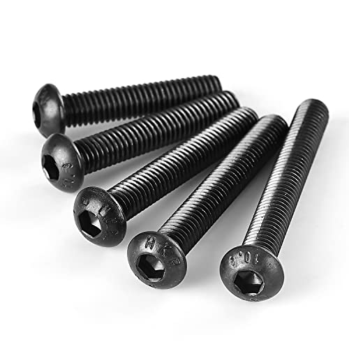 M6 x 30mm 35mm 40mm 45mm 50mm Button Head Socket Cap Screws Bolts 10.9 Grade Alloy Steel Metric Machine, Black Oxide Finish, Allen Hex Drive, Fully Threaded, Assortment Kit 50PCS - size: M6 x 30/35/40/45/50mm (50PCS)