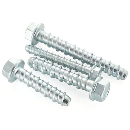 3/8" x 4" Concrete Screws, Zinc Plated Large Diameter Concrete Screw for Anchoring to Masonry, Concrete, Brick or Block, 25 PCS (Including One Socket Wrench) - size: 3/8" x 4"