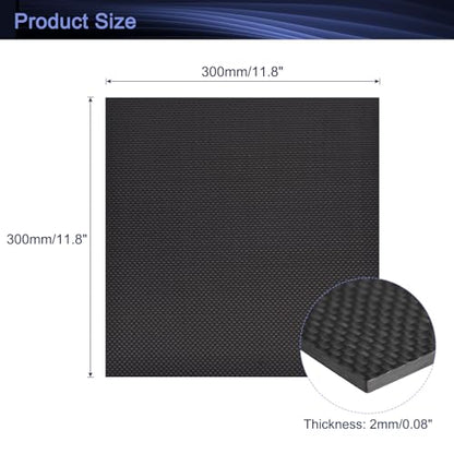 MECCANIXITY 3K Carbon Fiber Plate Panel Sheets, 300 x 300 x 2mm - size: 300 x 300 x 2mm