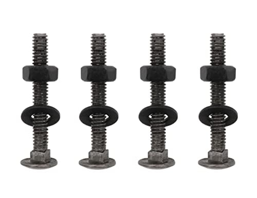 LBY 10 Sets Carriage Bolts Screws Assortment Kit, 1/4-20 x 2'' Round Head Square Neck Bolts (with Hex Nuts and Flat Washers), 45# Steel (Black) - size: 1/4-20 x 2"