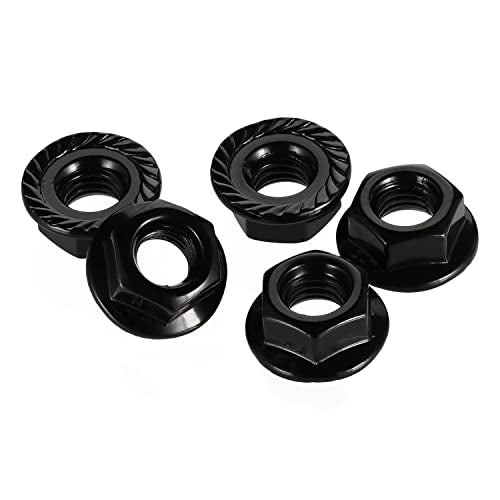 8-32 Serrated Flange Hex Lock Nuts, Stainless Steel 18-8 (304), Black Oxide, 50 PCS - color: Black, size: 8-32