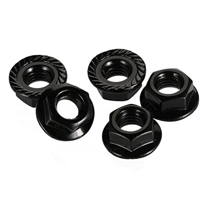 1/4-20 Serrated Flange Hex Lock Nuts, Stainless Steel 18-8 (304), Black Oxide, 50 PCS - color: Black, size: 1/4-20