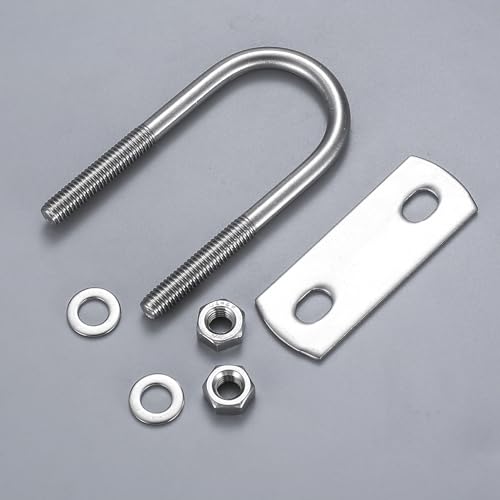 6 Pack 2in Square U-Bolts, Stainless Steel U Bolts with Plates and Nuts - color: Square, 2"/50mm