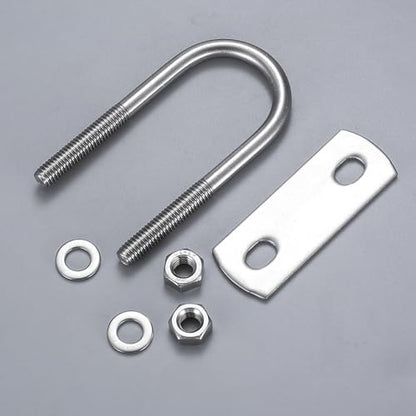 Round Stainless Steel U-Bolts 6 Pack, 1" Inner Width for Trailer & Boat - color: Round, 1"/25mm