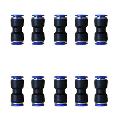 1/2" OD Pneumatic quick Connector Push to Connect fittings Straight Union/Coupler (Pack of 10) - size: 0.5 Inch, style: Straight Union