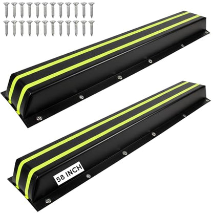 Dock Bumpers 36 Inch/48 Inch/58 Inch/72 Inch, Boat Dock Bumpers with Upgrade Reflective Strip and Stainless Steel Screws, Dock Fenders Bumper Guards Marine Grade (Black/White/Gray) -1 Pack 2 Pack - color: Black, style: 58in-2pack