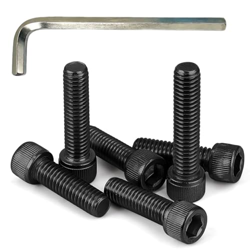 M6-1.0 x 25mm Socket Head Cap Screws Bolts, Grade 12.9 Alloy Steel Black Oxide, M6 25mmAllen Socket Drive, Machine Thread with Hex Spanner,20 PCS (M6X25) - size: M6X25mm