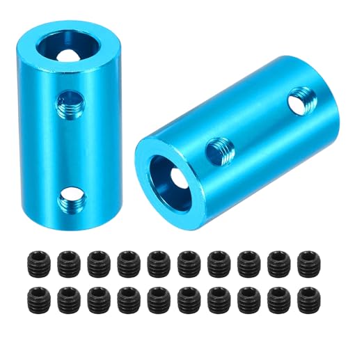 MECCANIXITY Rigid Screw Coupling 8mm to 8mm Shaft Coupler Connector L25mm x D14mm Aluminum Alloy Joint Connector Set for 3D Printers DIY Encoder with 20 Screws, Blue, 5Pack - color: Blue, size: 8mm to 8mm