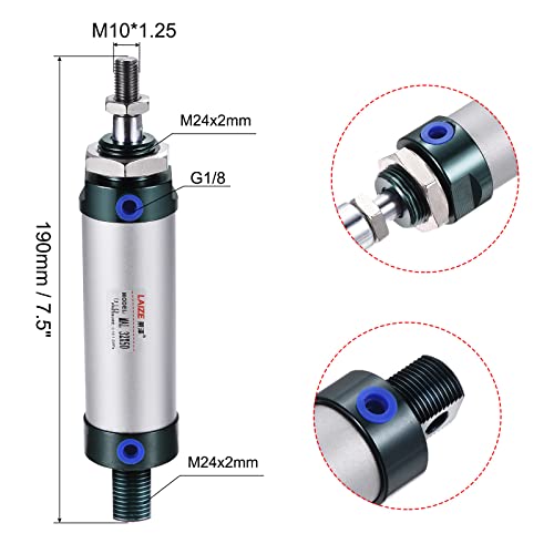 MECCANIXITY Pneumatic Air Cylinder MAL32X50 32mm Bore 50mm Stroke - size: 32X50 mm