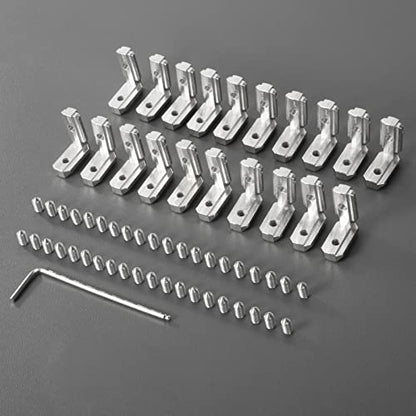 20Set 3030 Corner Bracket L-Shape Interior Inside Connector for 3030 Aluminum Extrusion AccessoriesSilver(20 LES) - style: 20Set Internal Corner Buacket Silver