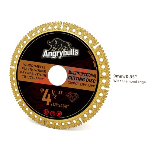 4 1/2 Inch Indestructible Diamond Cutting Wheel, Multi-Material Cut Off Disc for Angle Grinder 7/8" Arbor (6pcs)
