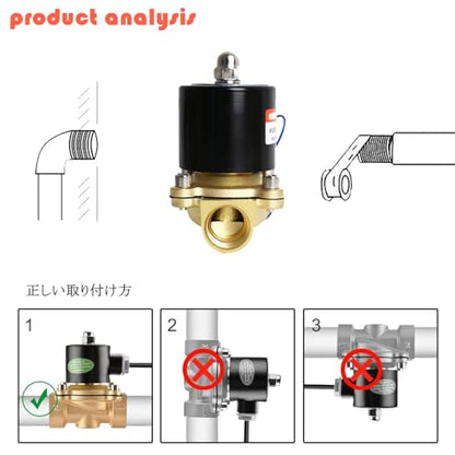RIH PNEUMATIC 1/2 Inch Electric Solenoid Valve Brass 12V/24V/110V 2 Way High Turn Coil Normally Closed Water 2W160-15 Liquid Air control AC110V - style: AC110V