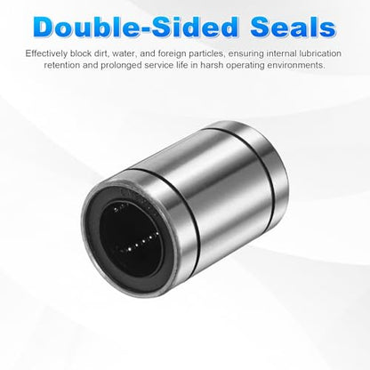 PATIKIL LM25UU Linear Ball Bearings 25mm Bore Dia 40mm OD 59mm Length, 4 Pcs Linear Motion Bushing Double Side Rubber Sealed Rod Liner Shaft Parts for CNC Machine Engraving 3D Printer - size: 25x40x59mm