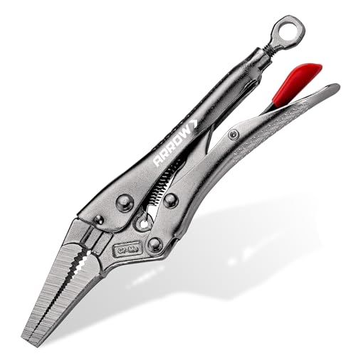 ARROW 6.5" Needle Nose Locking Pliers, Long Nose Locking Pliers - size: 6.5 in