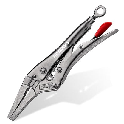 ARROW 6.5" Needle Nose Locking Pliers, Long Nose Locking Pliers - size: 6.5 in