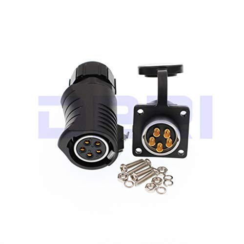 LP20 5 Pin Female Power Industrial Quick-Disconnected Male and Female Plug Socket Bulkhead Connector - color: Feamle plug & male socket, size: LP20 5F