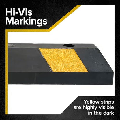 Guardian Parking Stop, 4 Foot Long Flexible Rubber Curb, Highly Visible Accessory with Mounting Holes for Job Sites and Garages, Black/Yellow - size: 4 Foot