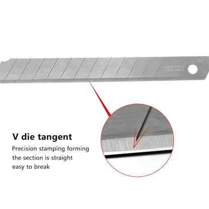 Tools 9mm Utility Knife Replacement Blades,60 Degree Snap Off SK4 Steel Blades for Retractable Cutting Knives, Hobby, Craft Knife, Box Cutter 50PCS - size: 9MM 50PC