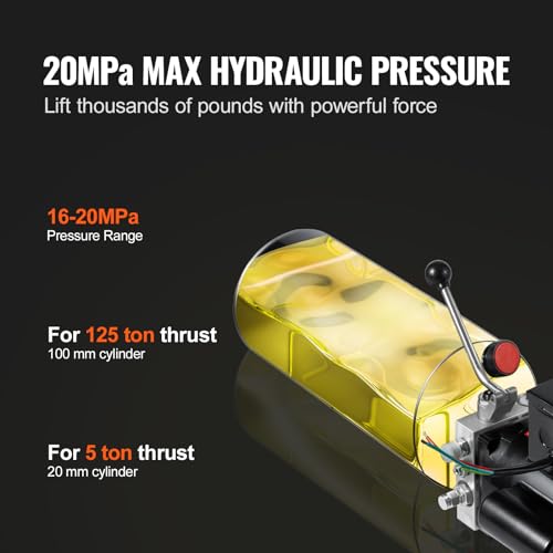 VEVOR Hydraulic Power Unit 220V 10 Quart Car Lift 3HP Hydraulic Pump Power Unit Car Lift Single Phase Hydraulic Pumps with 10L Steel Tank Car Lifts Hydraulic Power Unit for Auto Repair Single Phase - size: 10 Quart