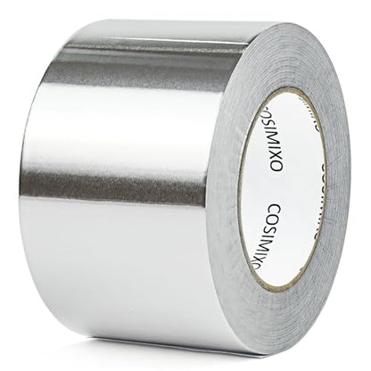COSIMIXO Silver Aluminum Foil Duct Tape 3 Inches x 55Yards,Heavy Duty,High Temperature Sealing and Patching,Perfect for HVAC,Air Ducts,Foamboard,Metal Repair,Insulation,Dryer Vent and More - size: 3.2Mil x 3" x 55yds