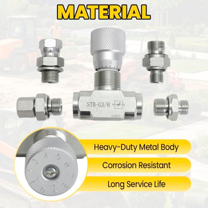 Hydraulic Flow Control Valve 3/8" L08 STB-G3/8 for Mini Excavator (5pcs) - size: 5pcs