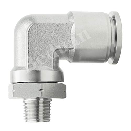 Beduan Push to Connect Fitting Elbow, 1/2" Tube OD x 1/8" NPT Male 90 Degree Elbow Adapter 304 Stainless Steel Air Union Fitting - size: 1/2"Tube OD-1/8"NPT, style: 1Pc