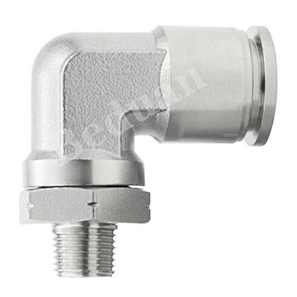 Beduan Push to Connect Fitting Elbow, 1/2" Tube OD x 1/8" NPT Male 90 Degree Elbow Adapter 304 Stainless Steel Air Union Fitting - size: 1/2"Tube OD-1/8"NPT, style: 1Pc