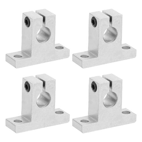 PATIKIL SK10 Aluminum Linear Motion Rod Rail Clamping Guide Support, 4 Pcs for 10mm Dia Shaft - size: SK10