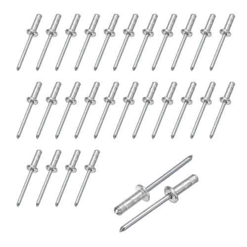HARFINGTON 50pcs Aluminum Large Head Grip Rivets 5/32" x 1/2" - size: 5/32" x 1/2"