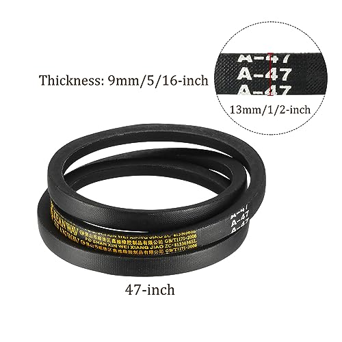 A-47 Drive V-Belt - [47-inch Inside Circumference] A-Section Rubber Drive Belt Wrapped for Transmission Use - size: A-47