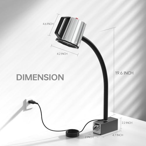 Magnetic Light, 18W Lathe Machine Lamp, 1800 Lumens Flexible Lathe Work Light for CNC Milling Machine Drill Press Lighting - size: 18w magnetic light
