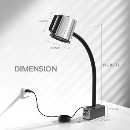 Magnetic Light, 18W Lathe Machine Lamp, 1800 Lumens Flexible Lathe Work Light for CNC Milling Machine Drill Press Lighting - size: 18w magnetic light